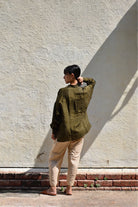 Silk Oversized Shirt-Olive - CiceroniShirtwith N.