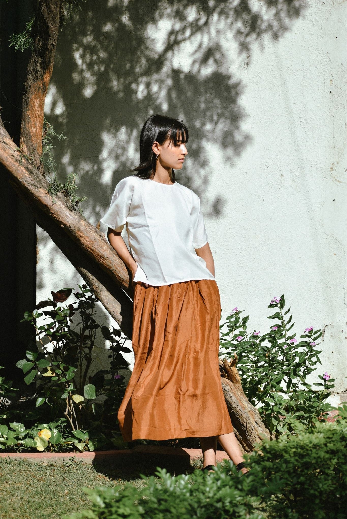 Silk Skirt-Clay - CiceroniSkirtswith N.