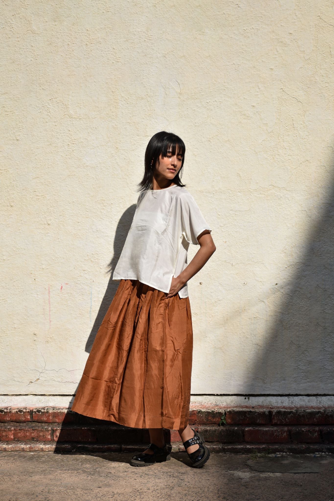 Silk Skirt-Clay - CiceroniSkirtswith N.