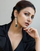 Silver Chord Danglers With Stone - CiceroniNoupelle