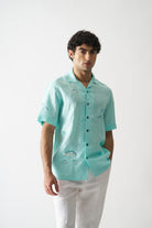 Sky Is The Limit - Mens Hand Embroidered Pure Linen Shirt - CiceroniShirtsCultura Studio