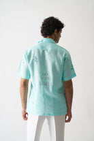 Sky Is The Limit - Mens Hand Embroidered Pure Linen Shirt - CiceroniShirtsCultura Studio