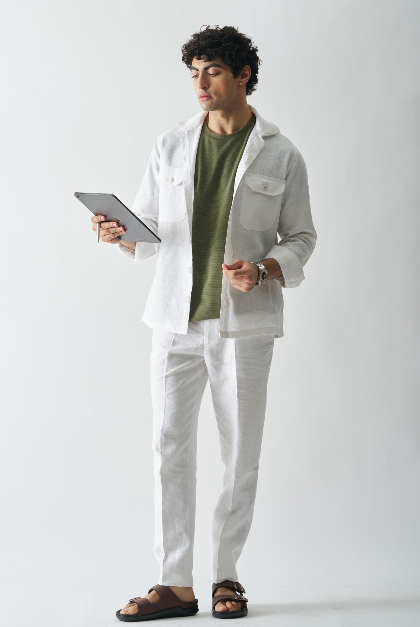 Snowflake Haven Linen Jacket - CiceroniJacketsCultura Studio