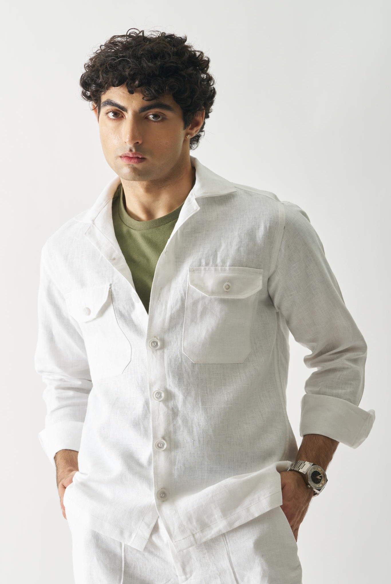 Snowflake Haven Linen Jacket - CiceroniJacketsCultura Studio