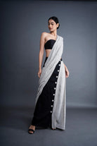 Striped Button Saree - CiceroniSareeATBW