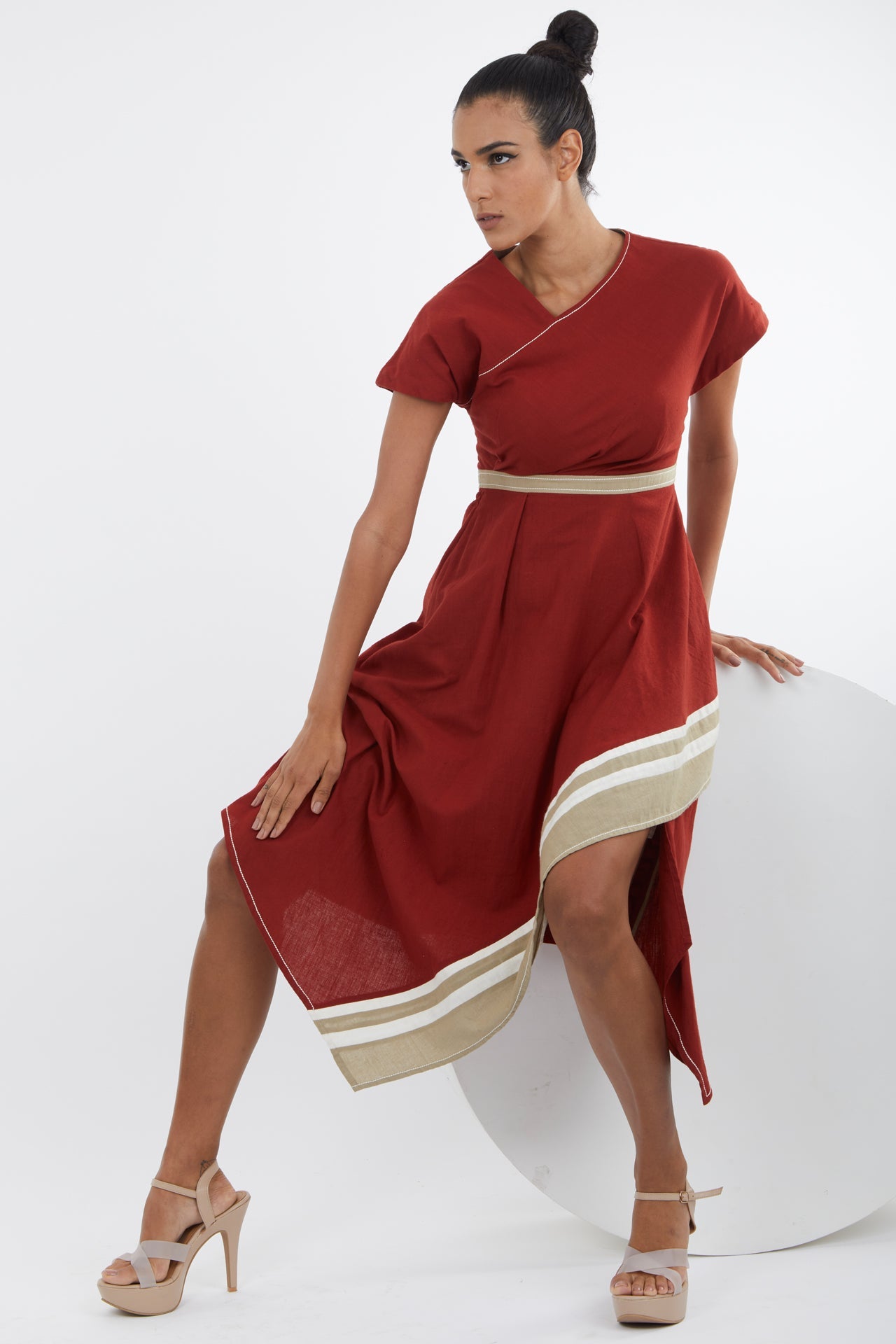 Sumi - Madder Red Trapeze Dress - CiceroniDressesMadder Much