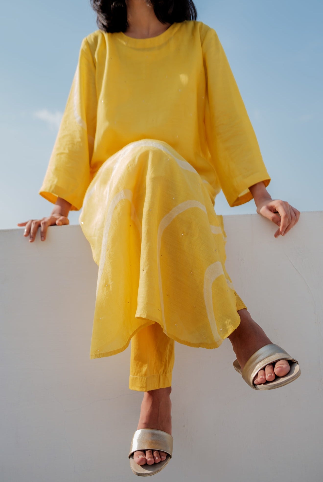 Sunny Yellow Arsa Kurta with Pants - CiceroniNirjara
