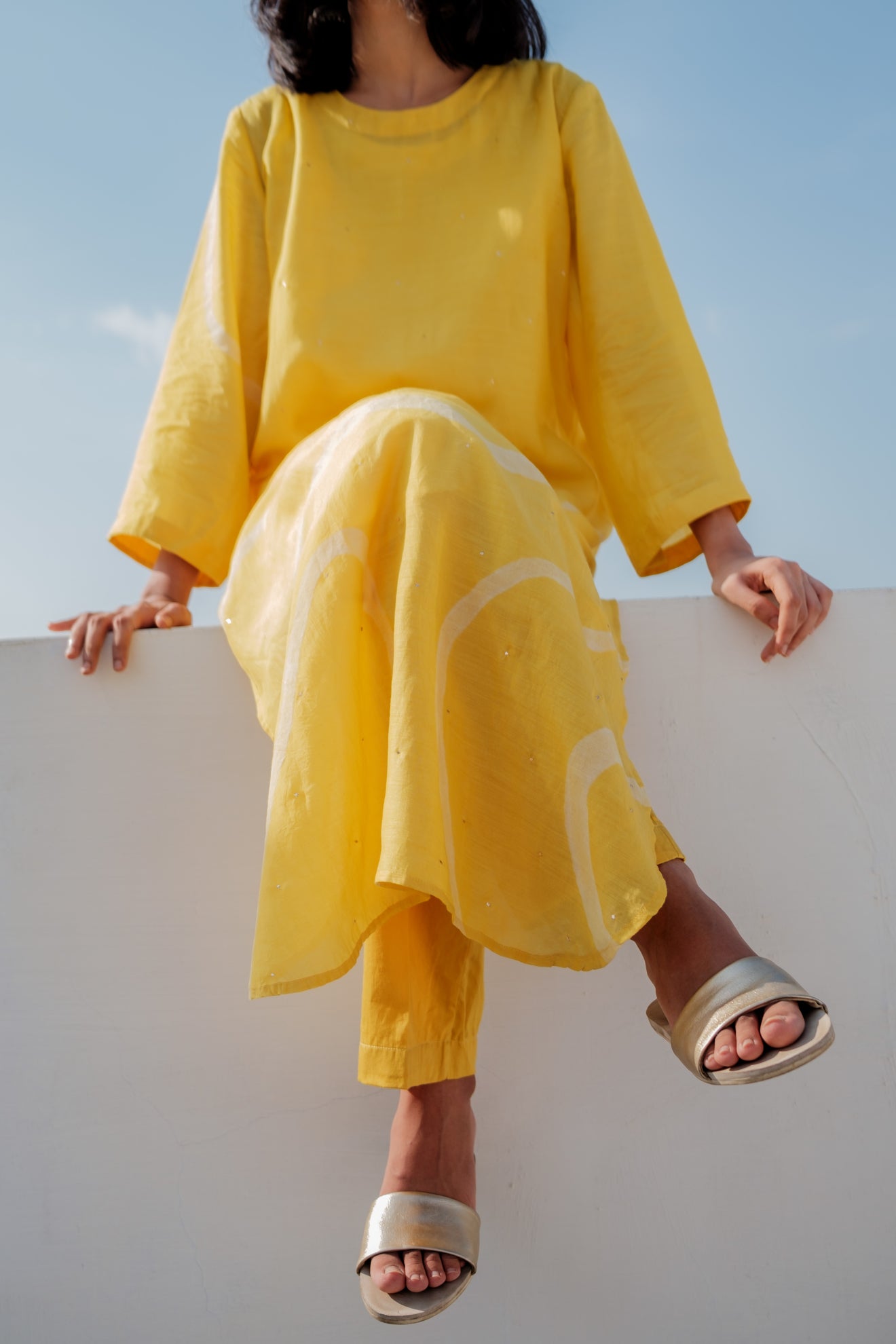 Sunny Yellow Arsa Kurta with Pants - CiceroniNirjara