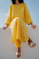 Sunny Yellow Arsa Kurta with Pants - CiceroniNirjara