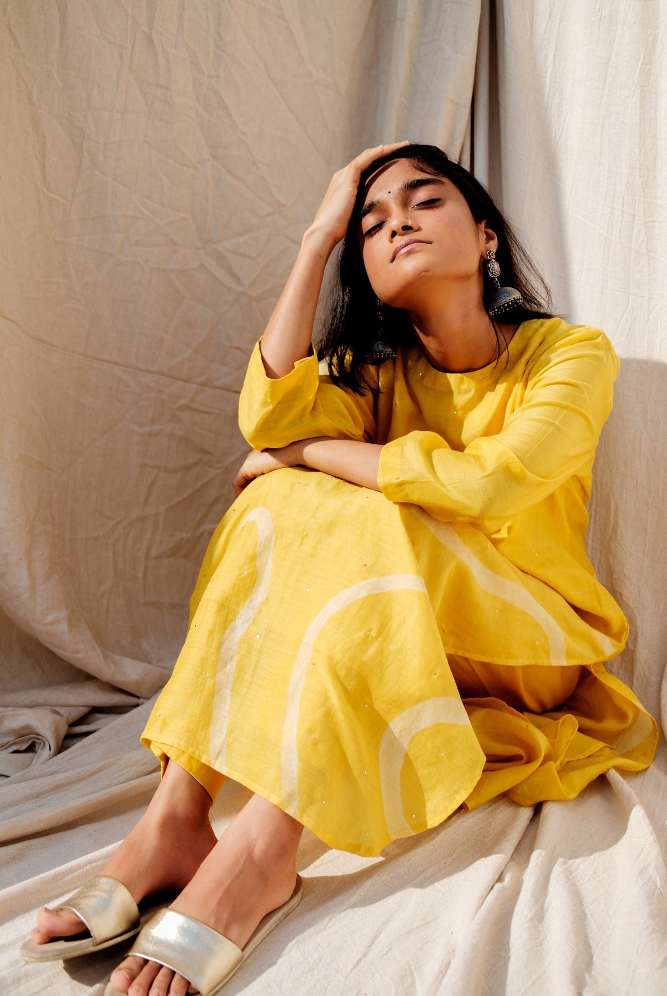 Sunny Yellow Arsa Kurta with Pants - CiceroniNirjara