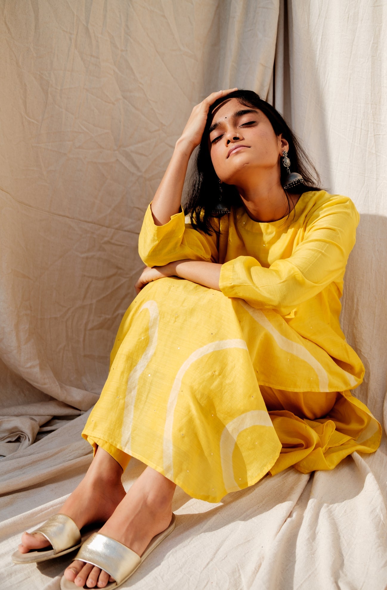 Sunny Yellow Arsa Kurta with Pants - CiceroniNirjara
