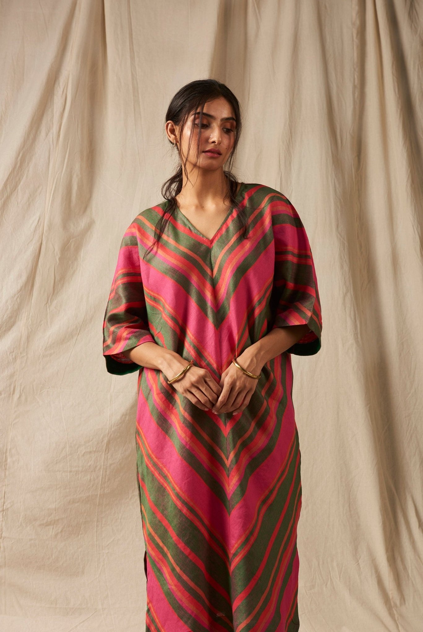 Surekha Linen Dolman Kurta Set - CiceroniKurta SetSaphed