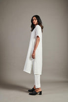 Taj Linen Half Sleeves Kurta Set - CiceroniKurta SetSaphed