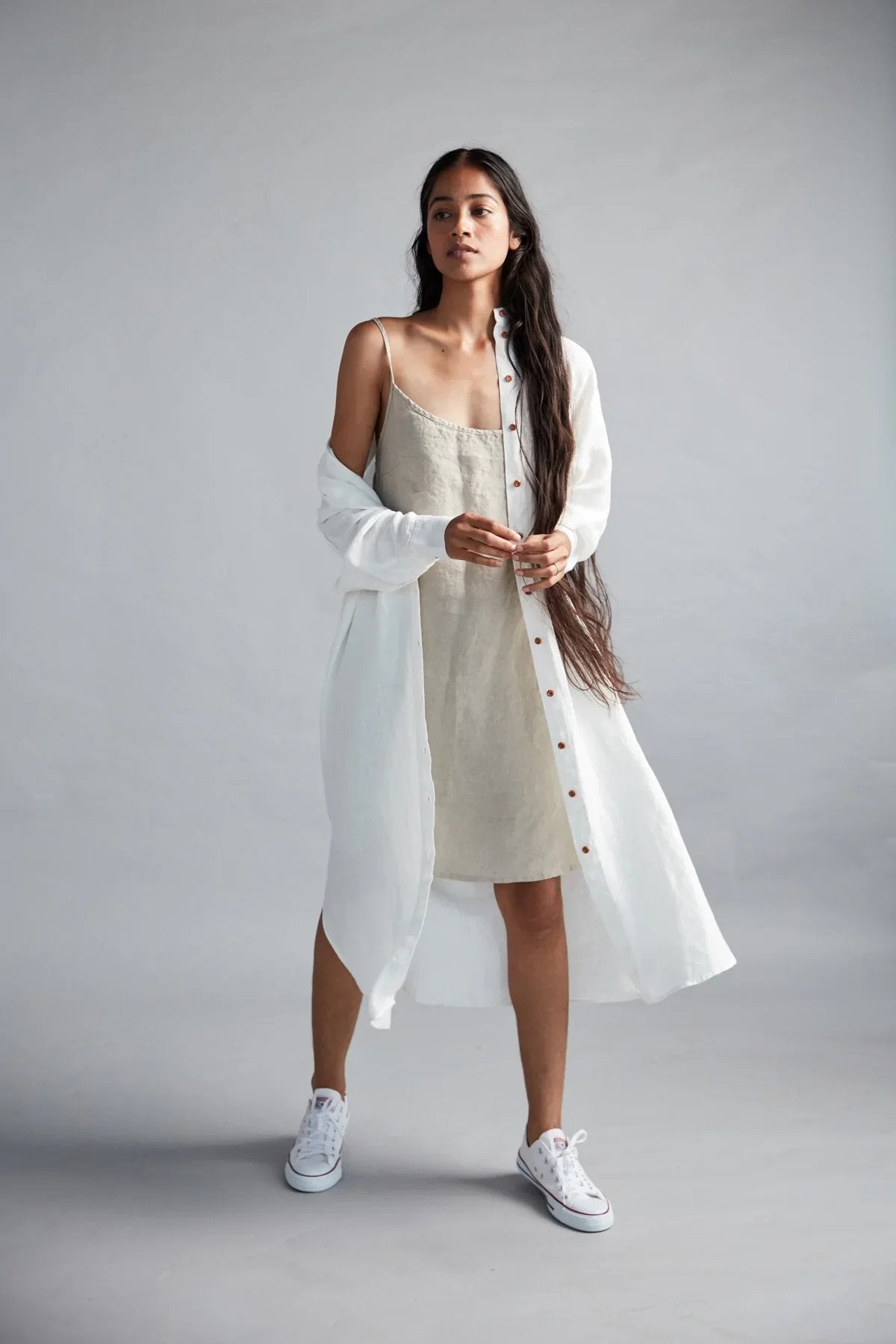 Taj Linen Shirt Dress - CiceroniDressesSaphed