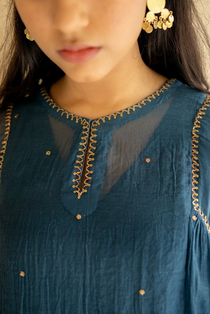 Teal Arsh Kurta Set - CiceroniNirjara