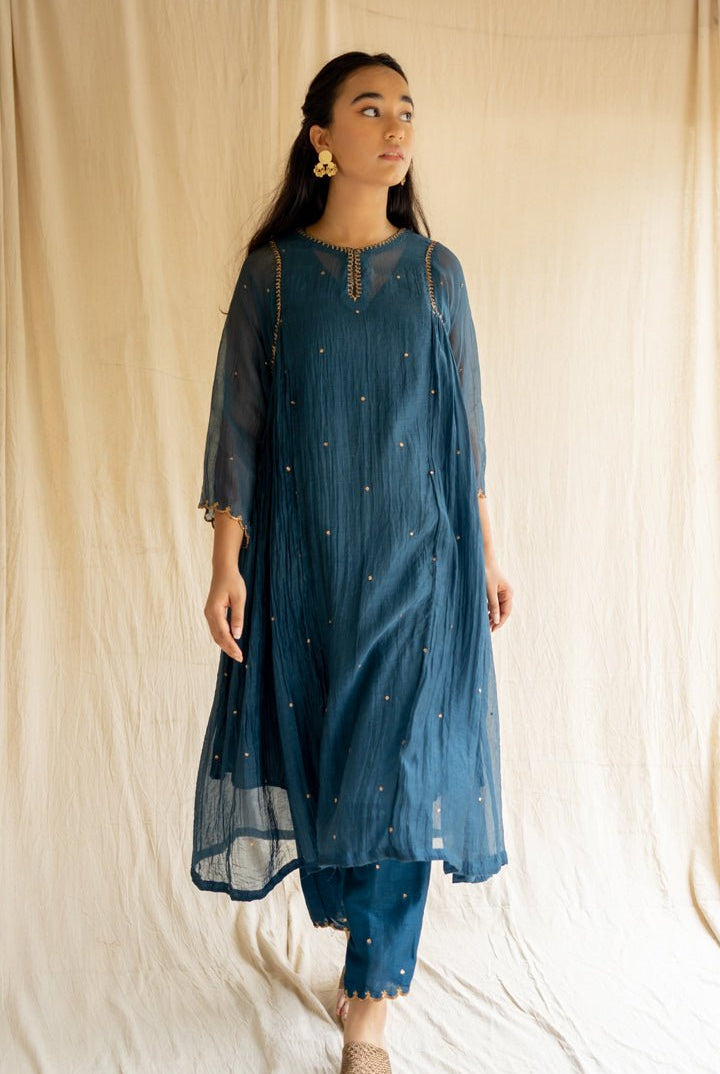 Teal Arsh Kurta Set - CiceroniNirjara