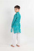 Teal Blue Embroidered and Jacket Set - CiceroniMr. Brat