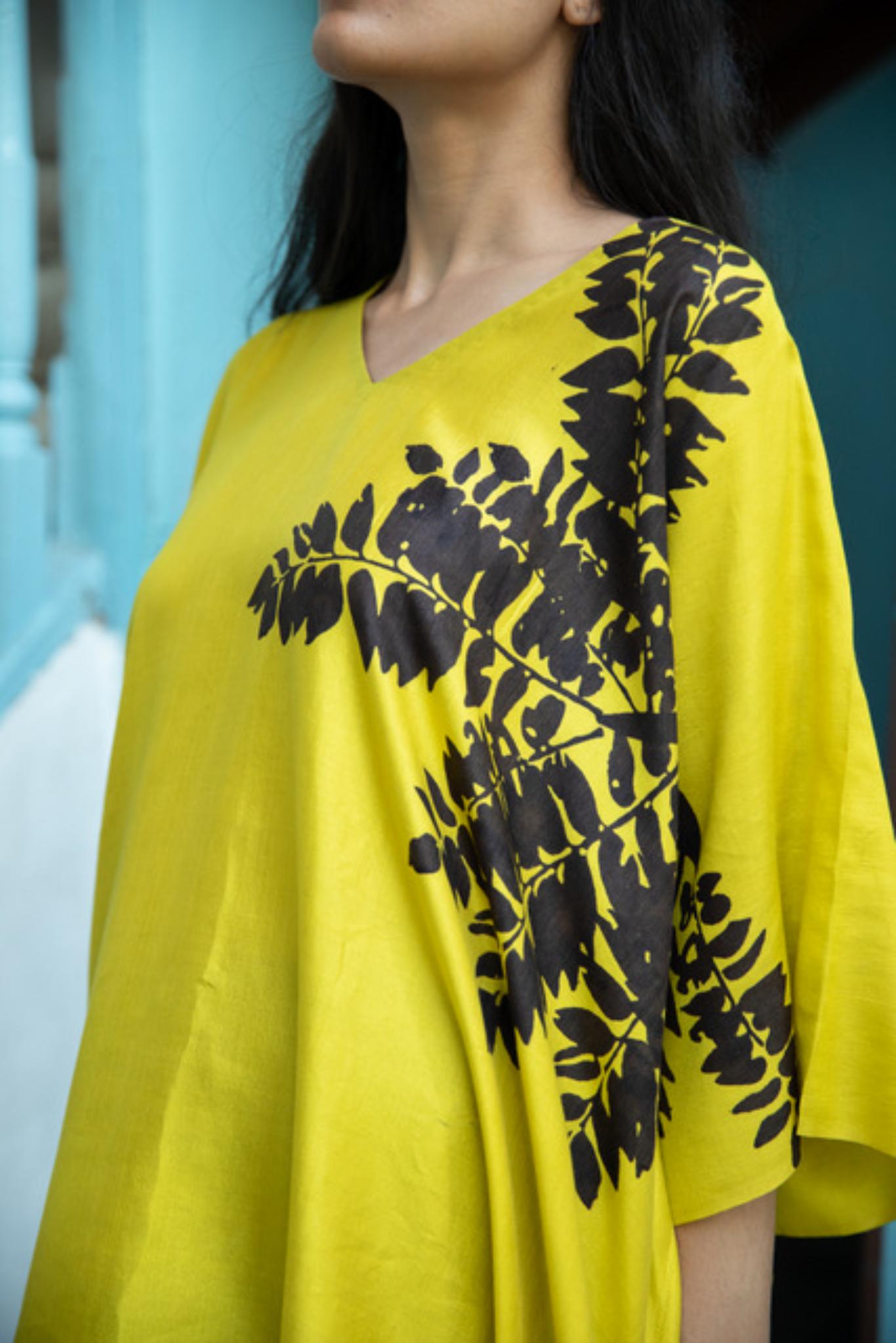 The 'Bada Patta' Eri Peace Silk Kaftan - CiceroniKaftanAeshaane