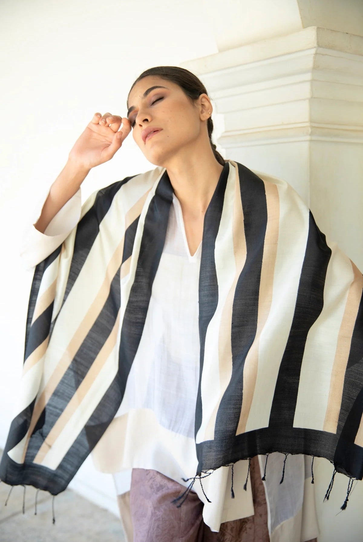 The 'Classic Sili' Eri Silk Scarf - CiceroniScrafAeshaane