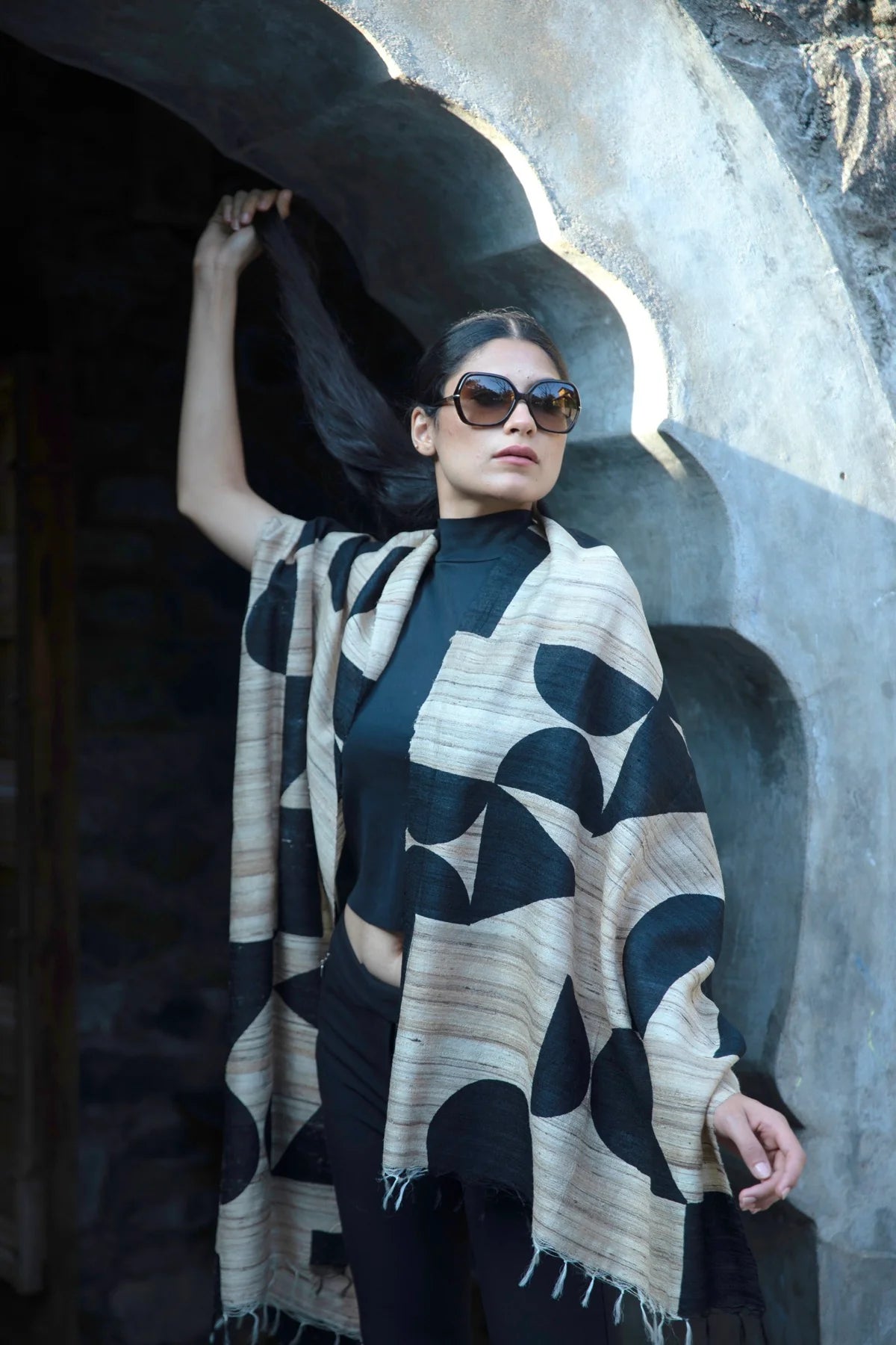 The 'Maze' Tussar Silk Scarf - CiceroniScrafAeshaane