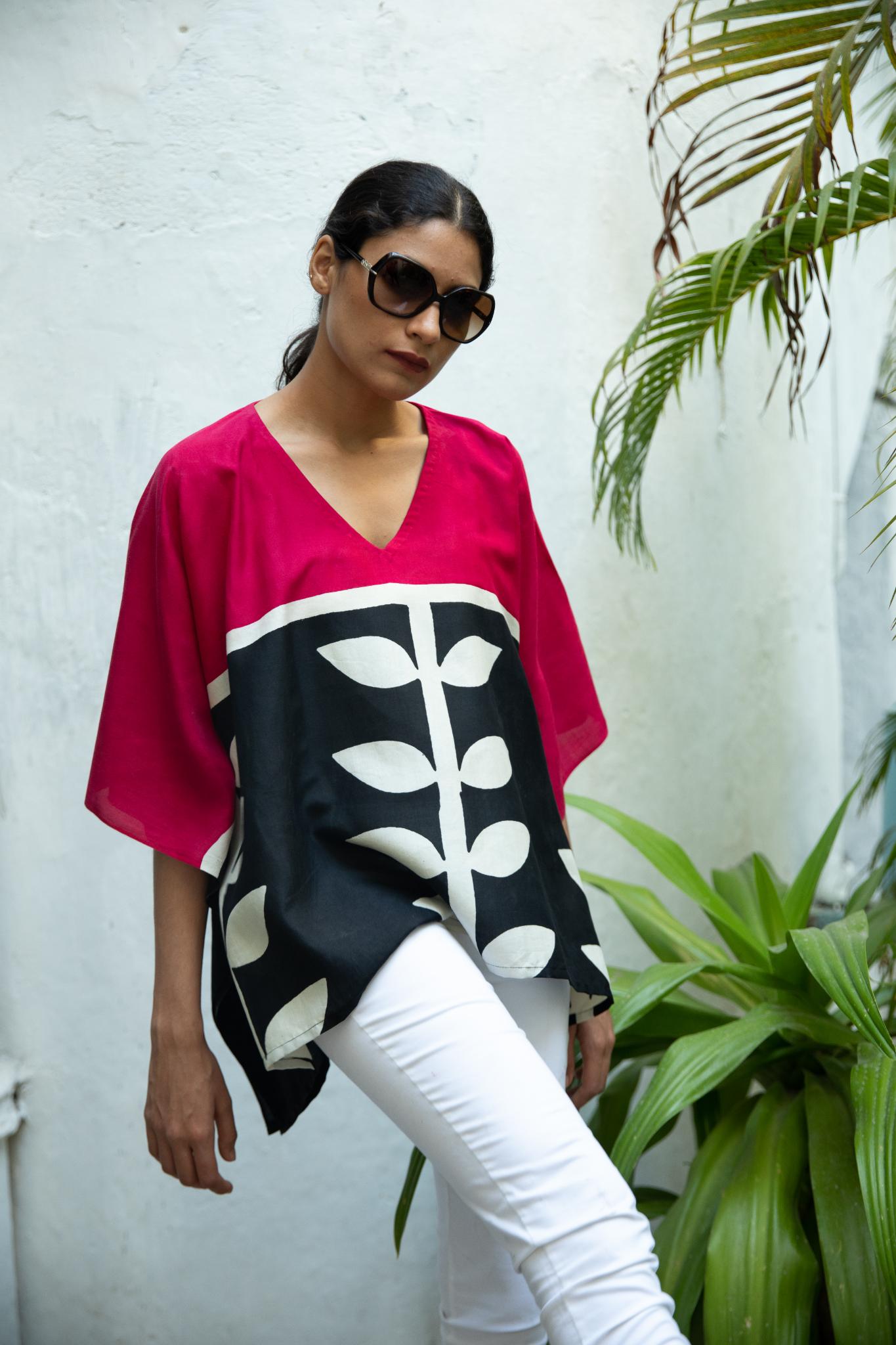The 'Pink Panther' Eri Peace Silk Kaftan - CiceroniKaftanAeshaane
