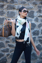 The 'Salmon Maze' Eri Silk Scarf - CiceroniScrafAeshaane