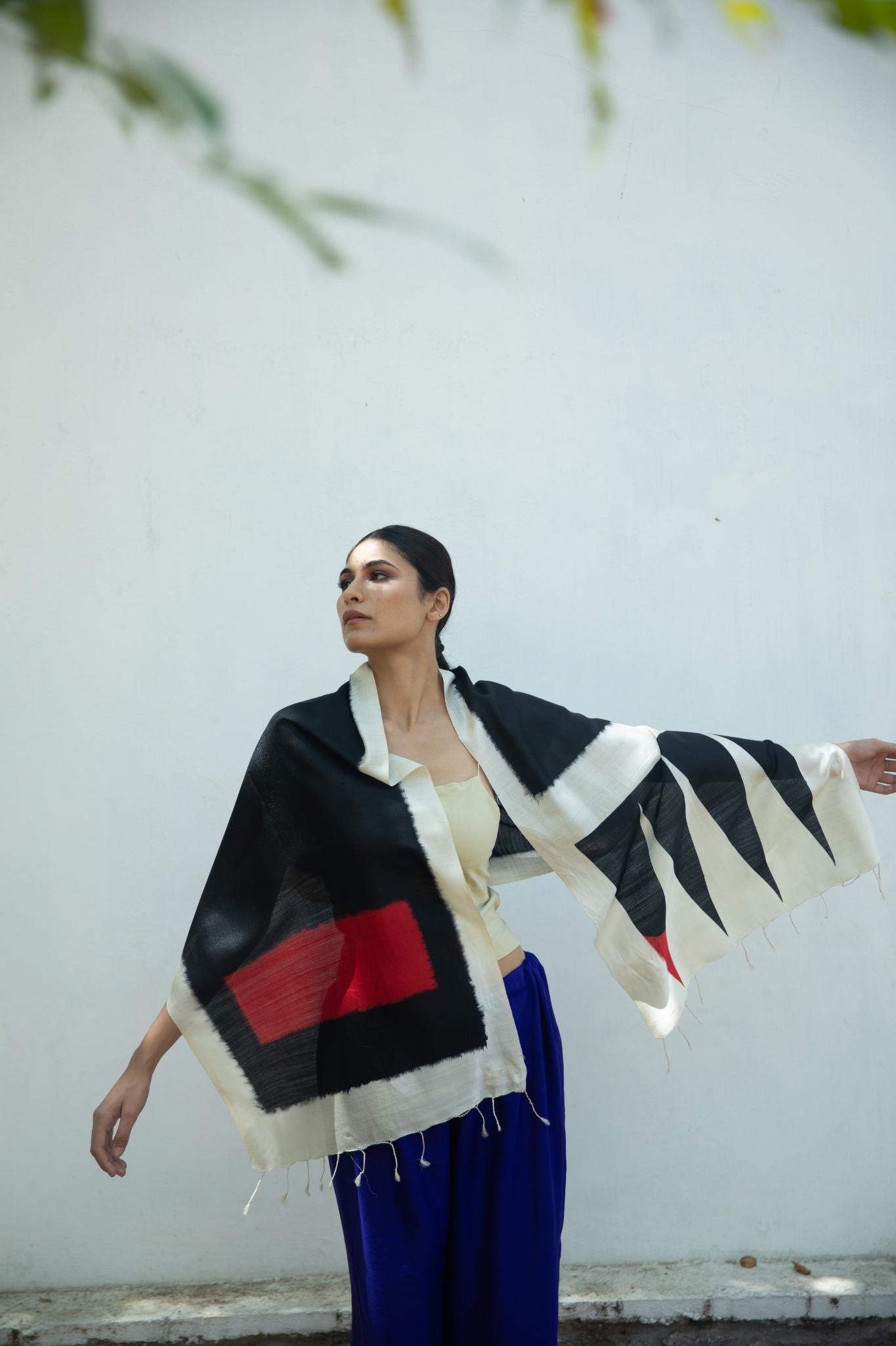 The 'Sindoori' Eri Silk Scarf - CiceroniScrafAeshaane
