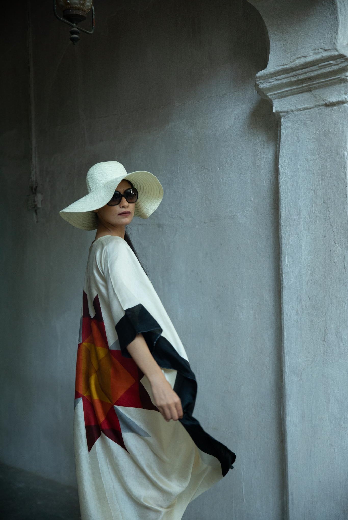 The 'Tile' Eri Peace Silk Kaftan - CiceroniKaftanAeshaane