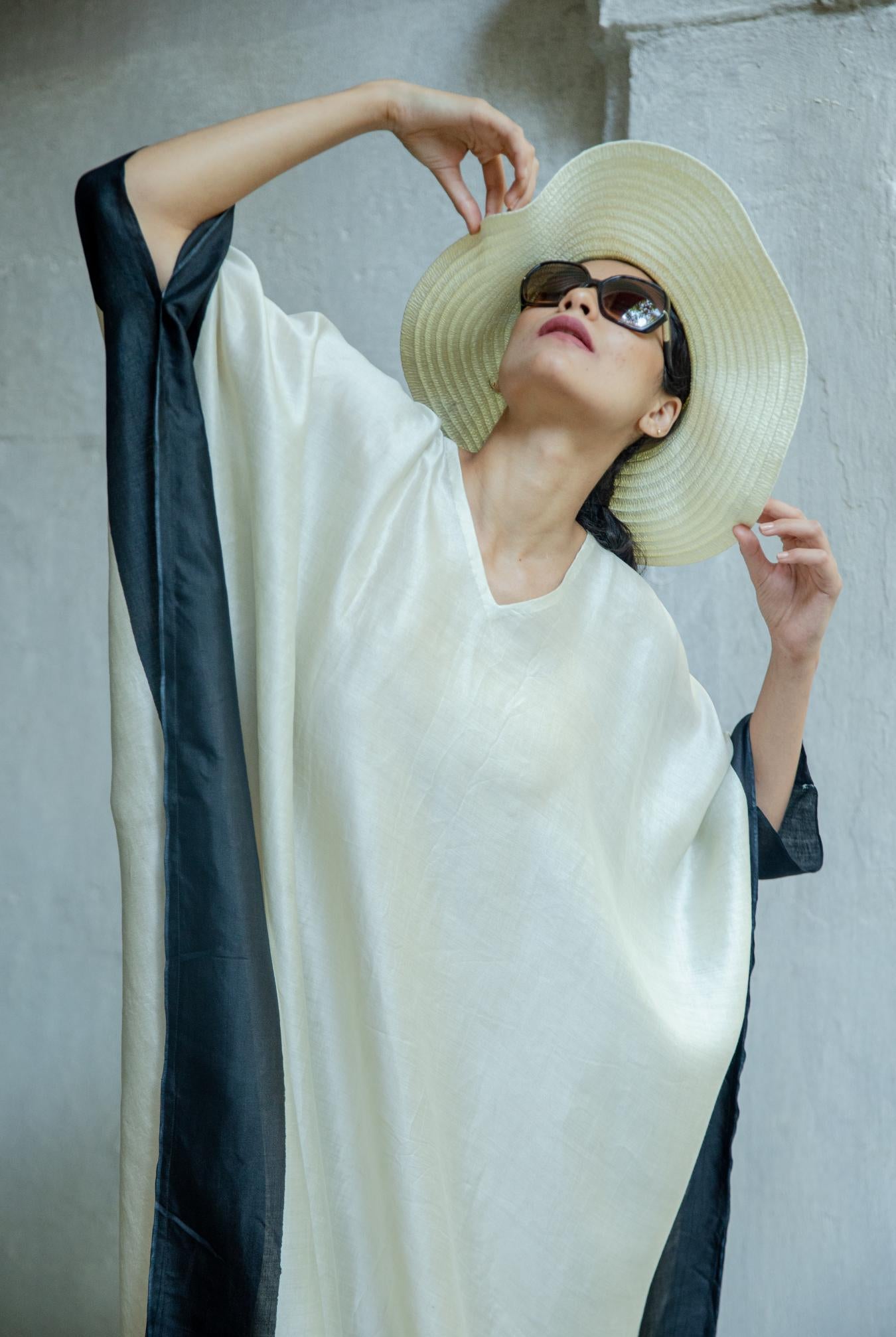 The 'Tile' Eri Peace Silk Kaftan - CiceroniKaftanAeshaane