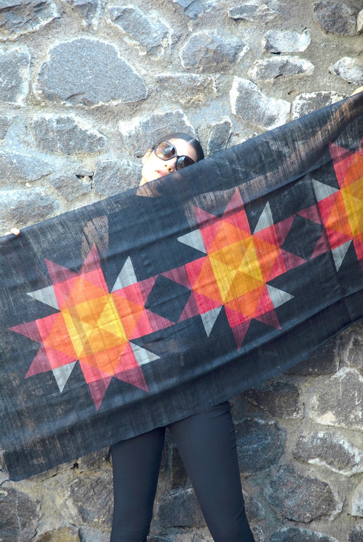 The 'Tile' Tussar Silk Scarf - CiceroniScrafAeshaane