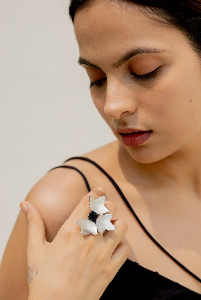 Three Petal Ring in Silver - CiceroniAarjavee