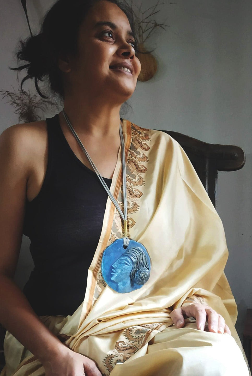 Tribal Lady Mask Pendant - CiceroniNeckpieceAranya Earthcraft