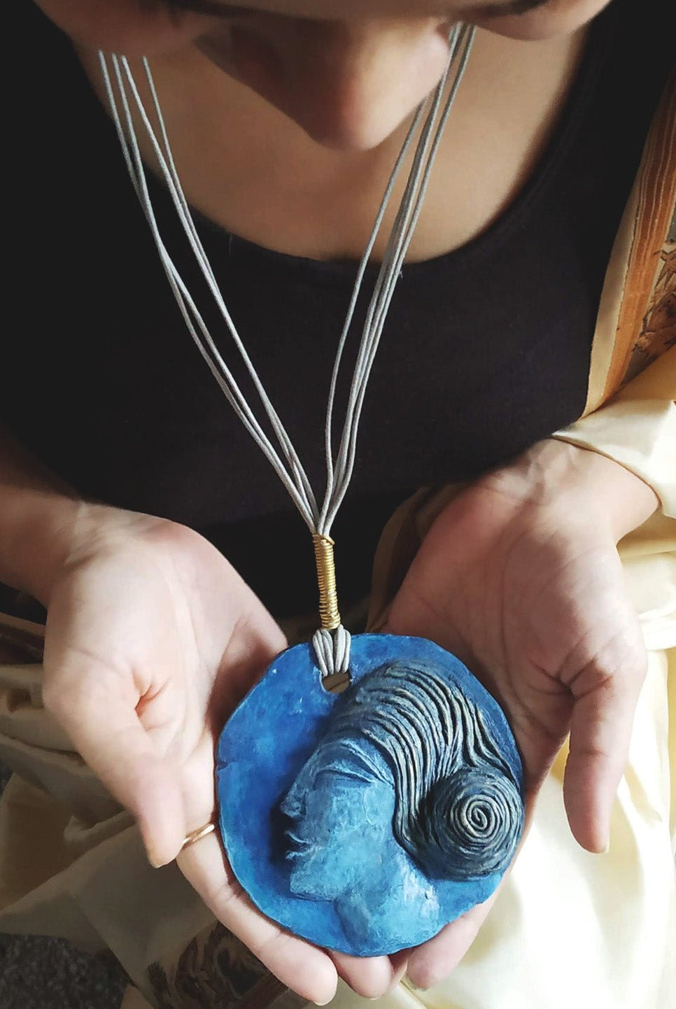 Tribal Lady Mask Pendant - CiceroniNeckpieceAranya Earthcraft