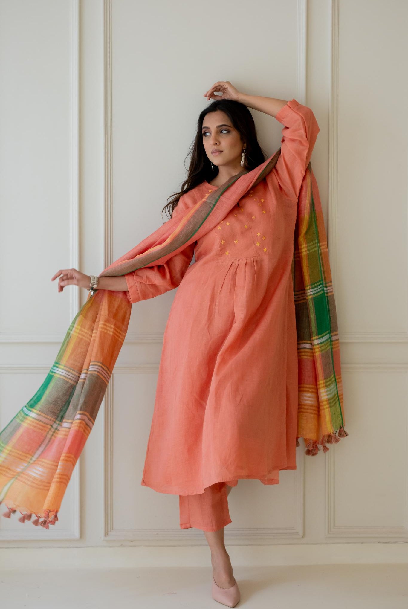 Tropical Apricot Kurta Set - CiceroniKurta SetSilai Studio