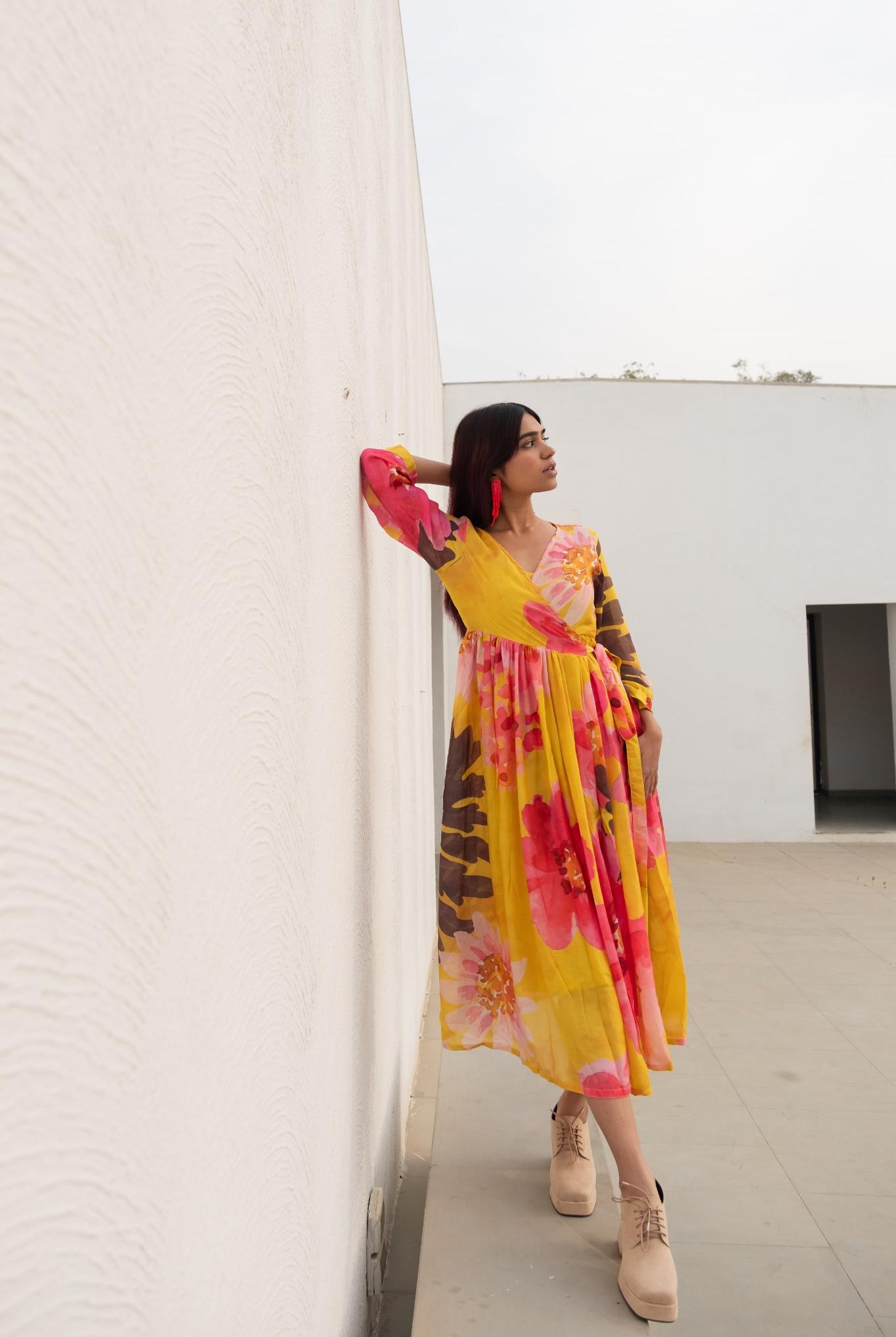 Tuscany Flowers Wrap Dress - CiceroniDressesSilai Studio