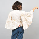 Umbrella Khadi Blouse - Off White - CiceroniRias Jaipur
