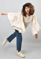 Umbrella Khadi Blouse - Off White - CiceroniRias Jaipur