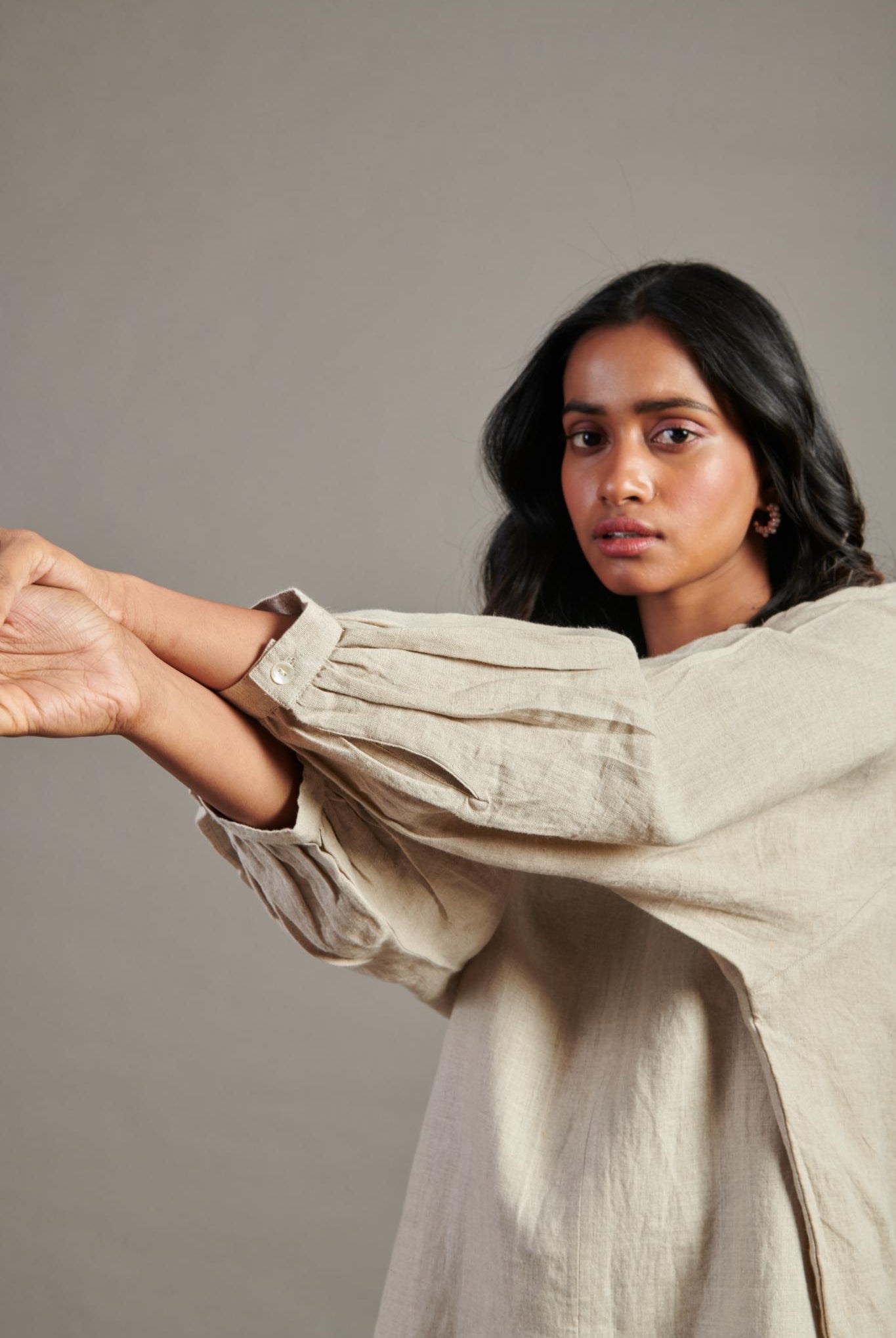 Undyed Linen Billow Shorts Set - CiceroniCo-ord SetSaphed