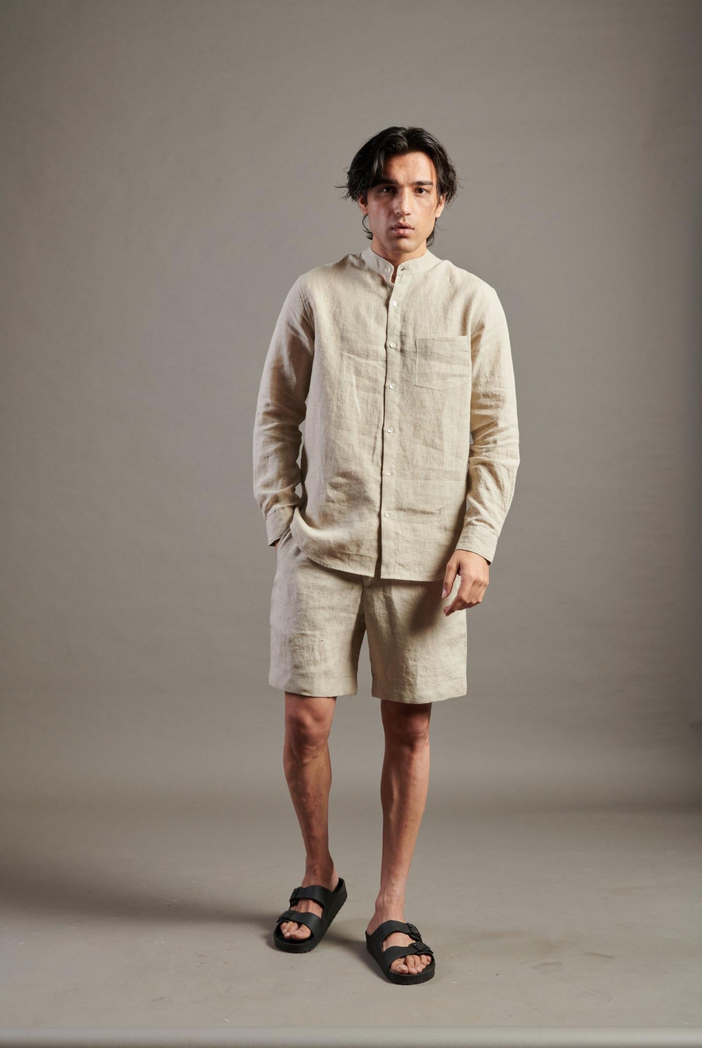 Undyed Linen Golf Shorts - CiceroniShortsSaphed
