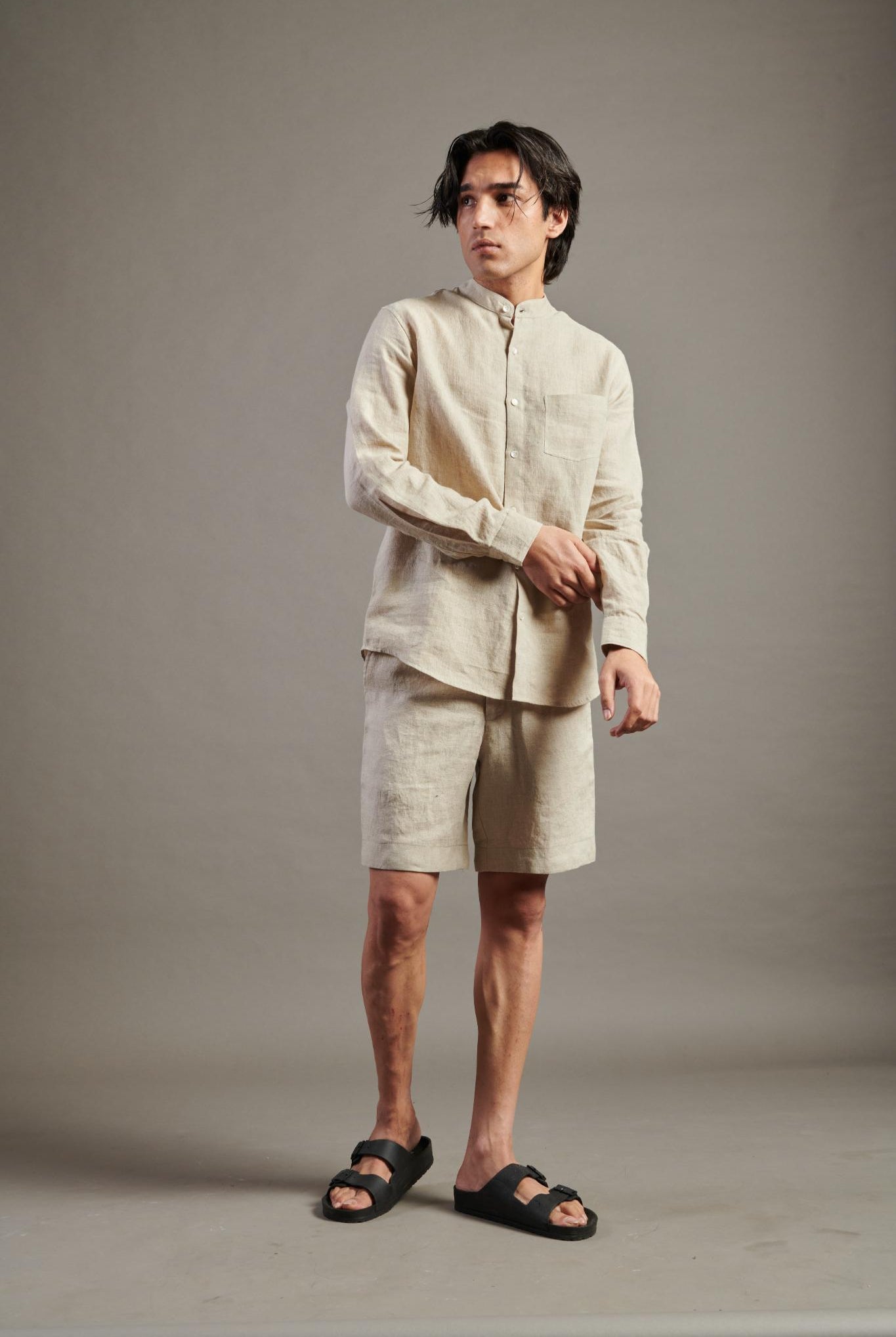 Undyed Linen Golf Shorts - CiceroniShortsSaphed