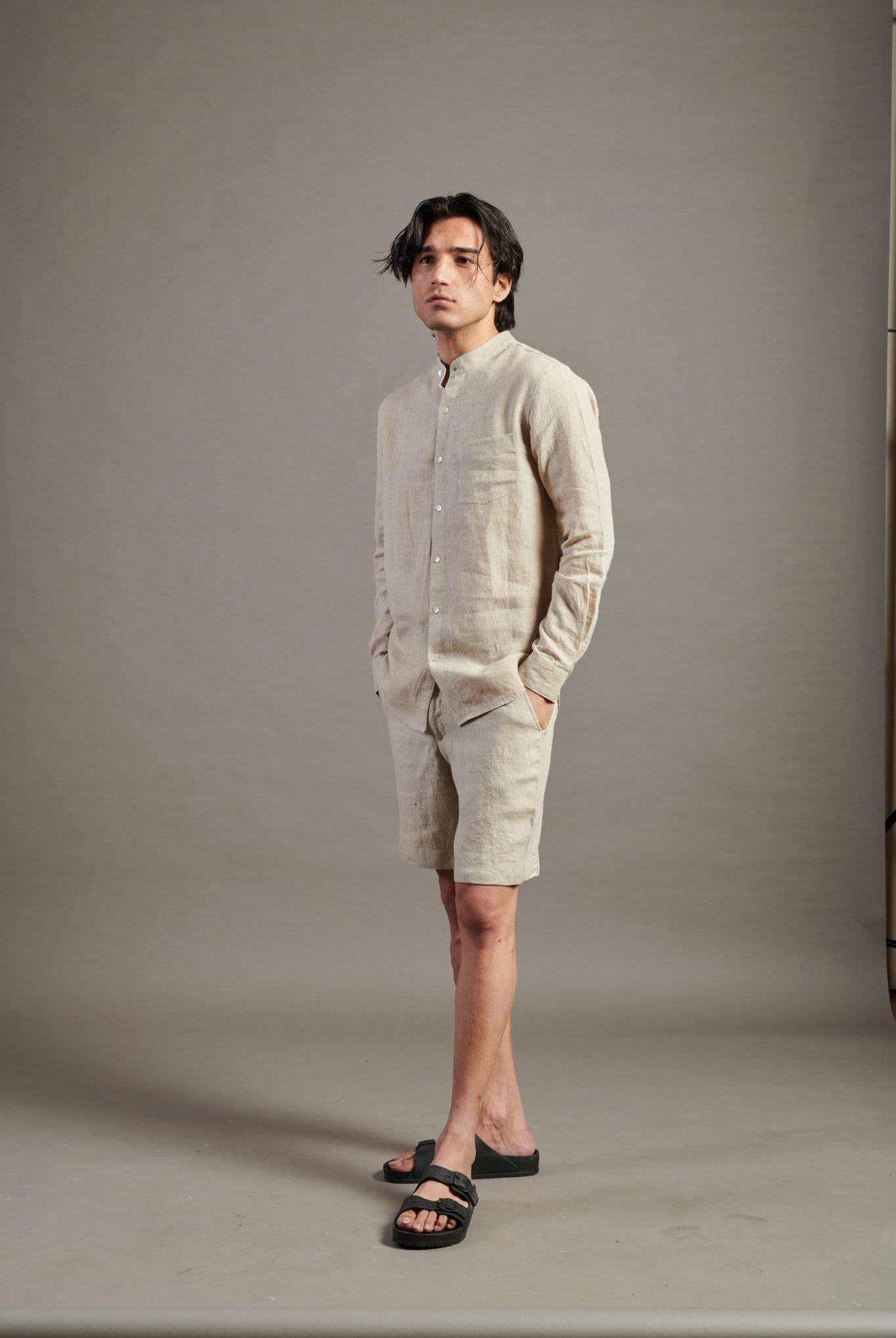 Undyed Linen Golf Shorts - CiceroniShortsSaphed