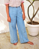 Unisex Blue Linen Trouser - CiceroniTrousersSonica Sarna