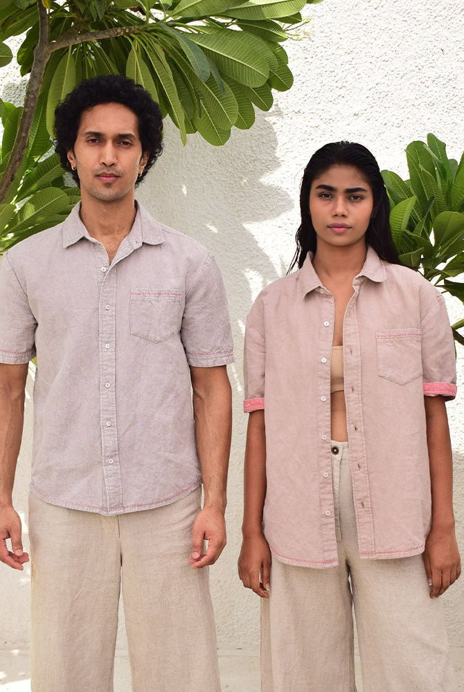 Unisex Grey Linen Shirt - CiceroniShirtSonica Sarna