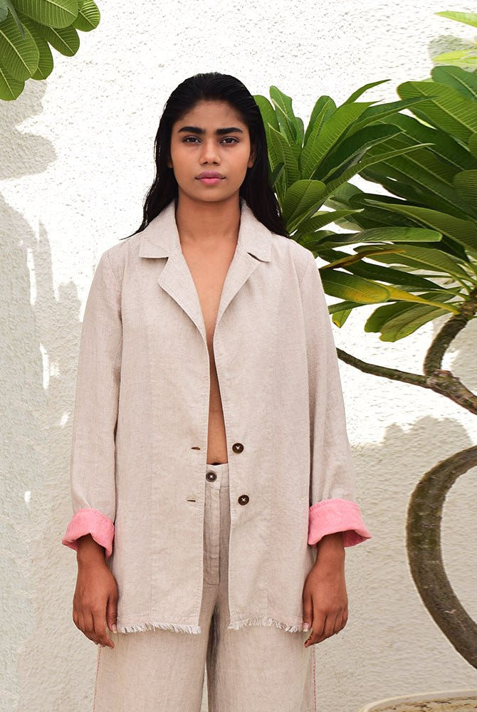 Unisex Raw Linen Jacket - CiceroniJacketsSonica Sarna