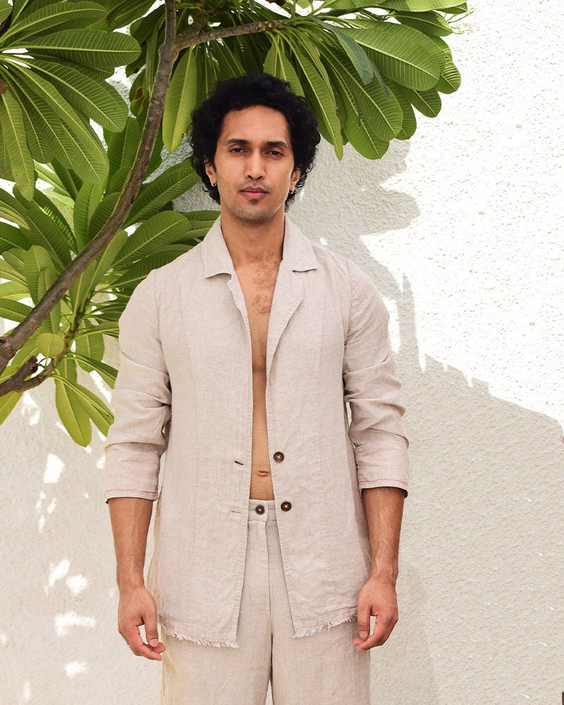 Unisex Raw Linen Jacket - CiceroniJacketsSonica Sarna