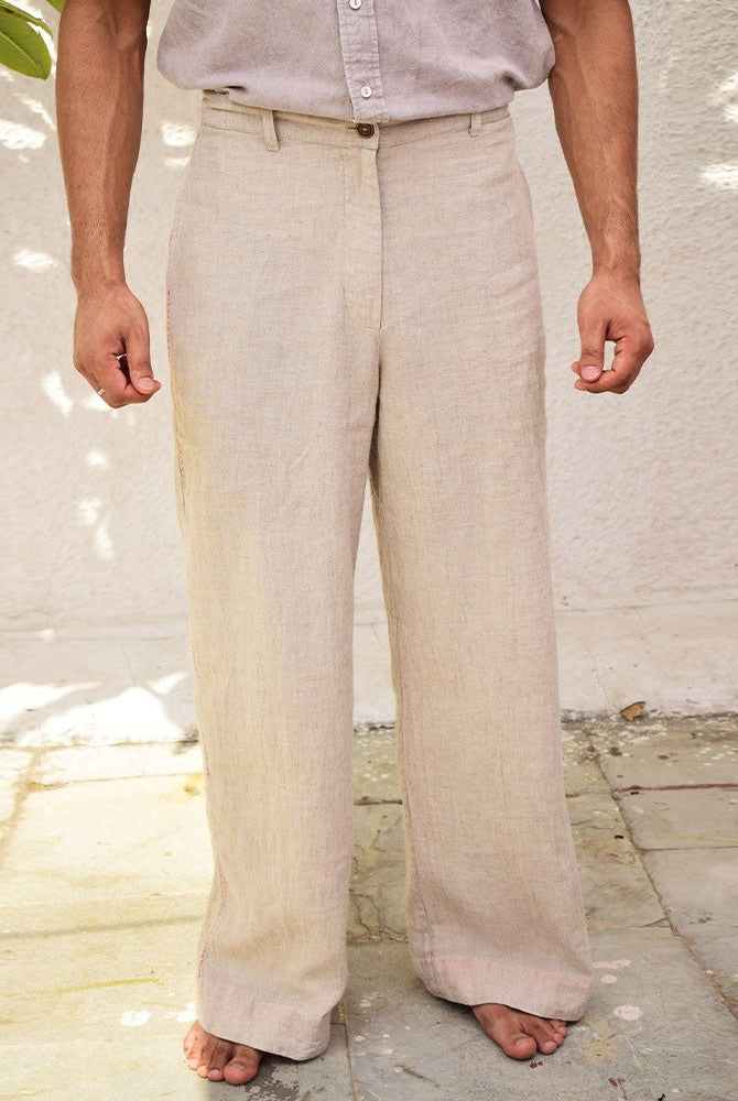 Unisex Raw Linen Trouser - CiceroniTrousersSonica Sarna