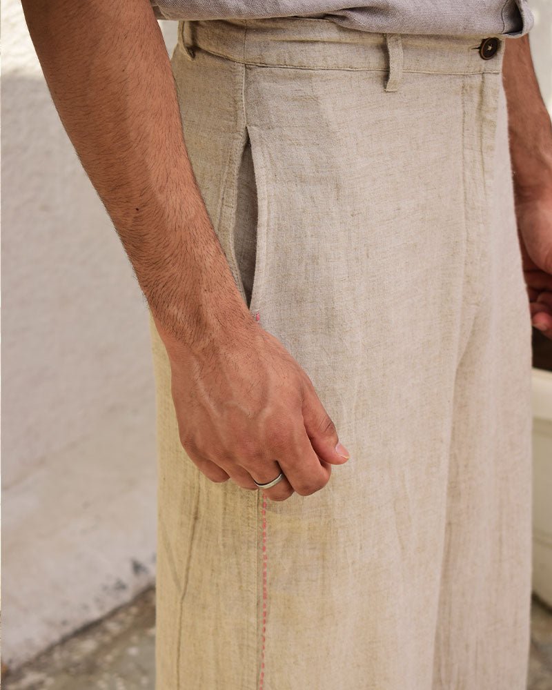 Unisex Raw Linen Trouser - CiceroniTrousersSonica Sarna