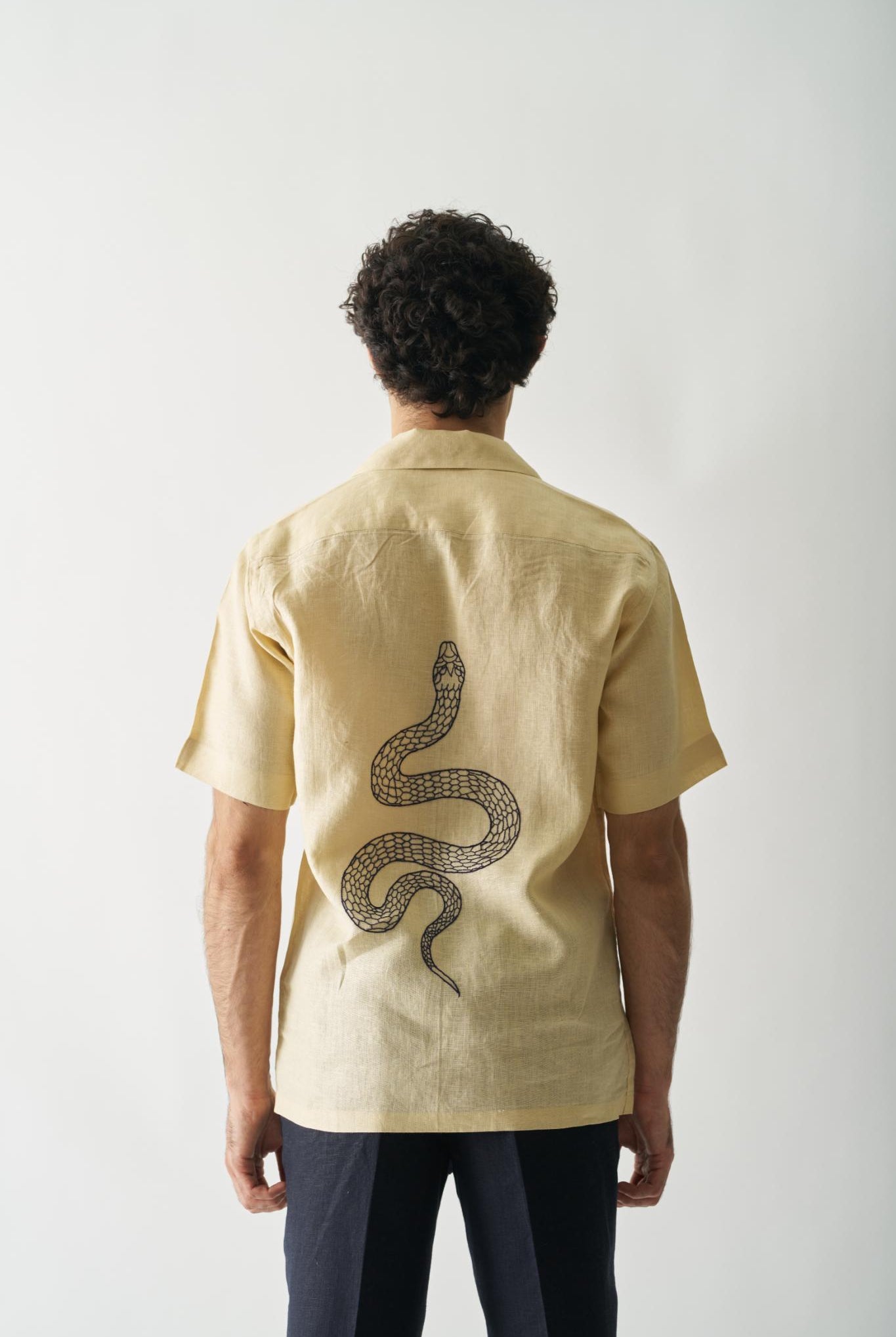 Venomous Aesthetic - Mens Hand Embroidered Pure Linen Shirt - CiceroniShirtsCultura Studio