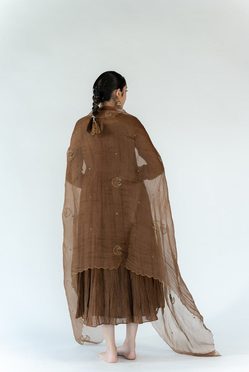 Vintage Brown Chaand Odhani - CiceroniOdhaniNirjara