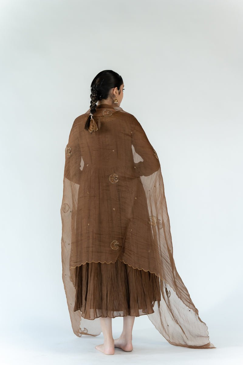Vintage Brown Chaand Odhani - CiceroniOdhaniNirjara